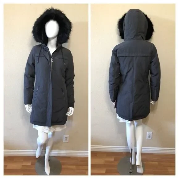 Vince Camuto Faux Fur Hooded Jacket Size XS Jackets & Coats